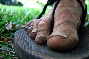 Muddy feet